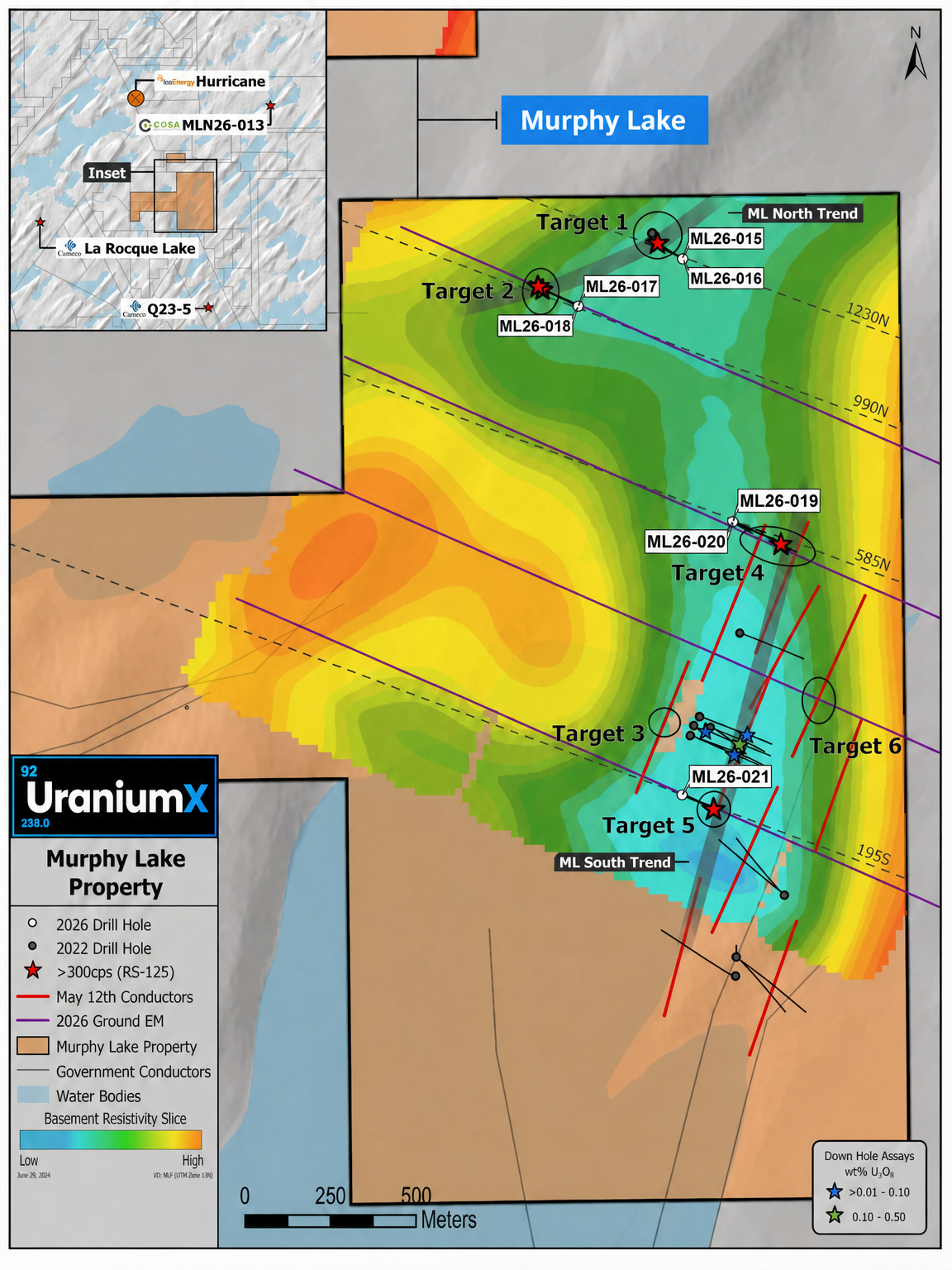 Murphy Lake 2026 Drill Program — target areas and drillhole locations